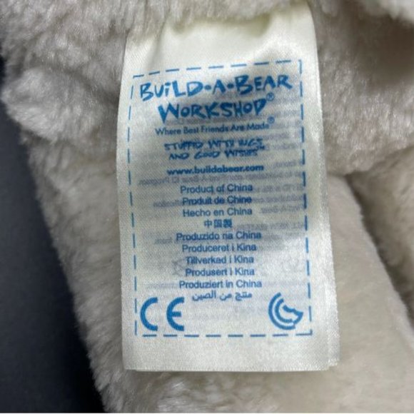 Build A Bear White / Cream Teddy Bear Brown Nose & Eyes 15" 2013 - Picture 8 of 12